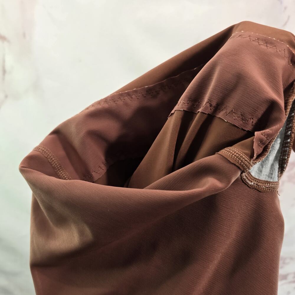 Shapellx Jumpsuit Womens Small Brown Crop Air Slim ElasticFuse Waistband Zip - Picture 14 of 16